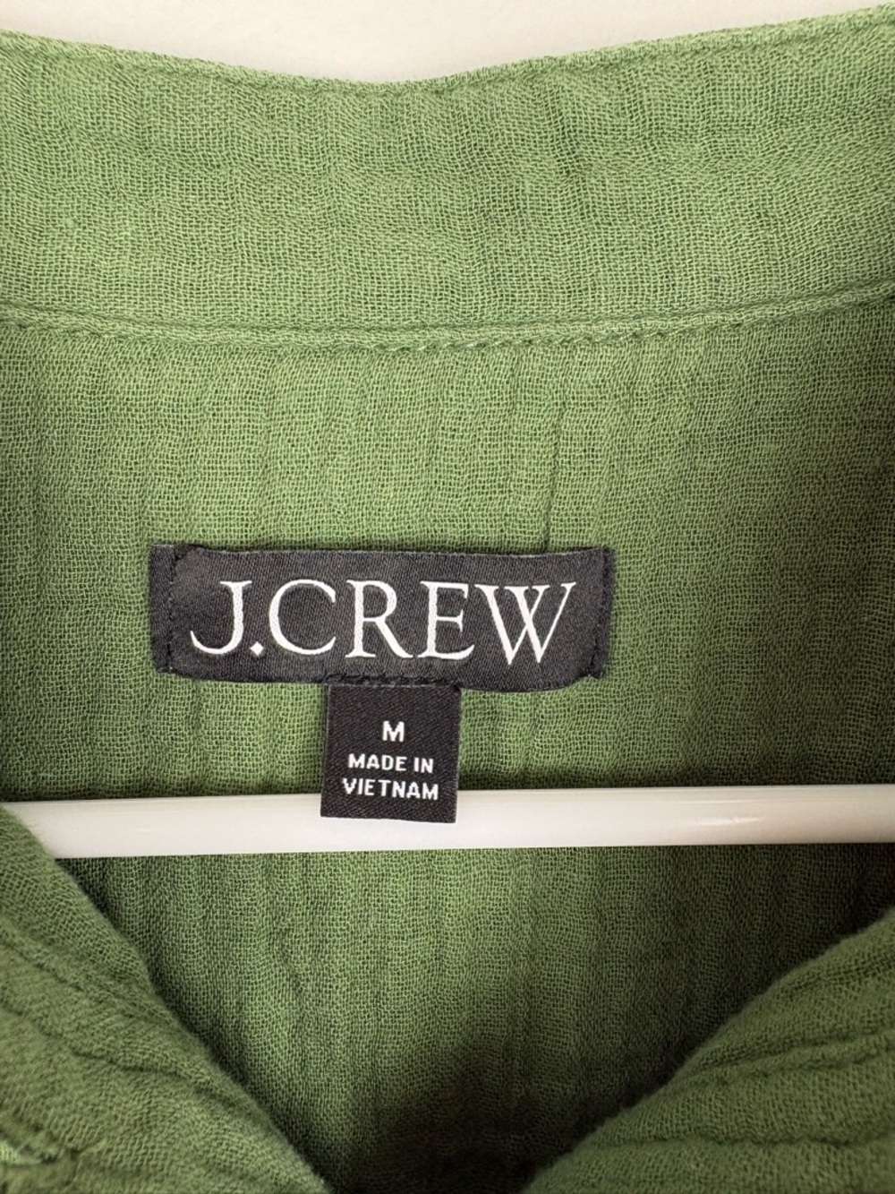 J. Crew Moss Green Gauzy Button Popover Blouse Size Medium earthy boho peasant - Picture 2 of 7